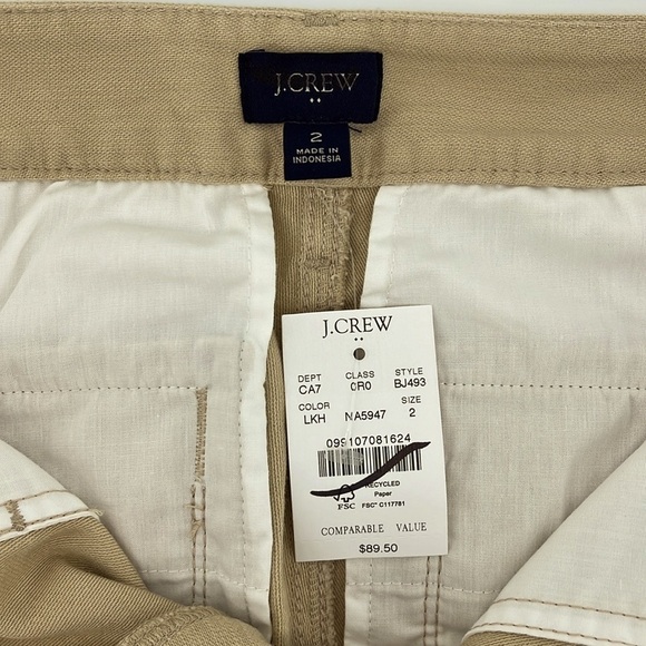 J. Crew Factory Cotton Camp Pant in Tan Size 2 NWT - Picture 9 of 12